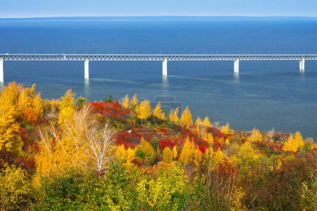Bridge across the Volga River. Russia.