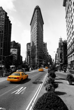 Flat Iron Building, new york city usa.Black and white photo
