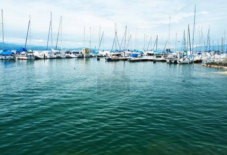 Yachts at Ouchy port, Lausanne, Switzerland