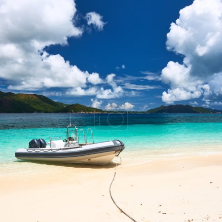 Seychelles with inflatable boat
