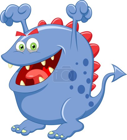 Cute blue monster cartoon