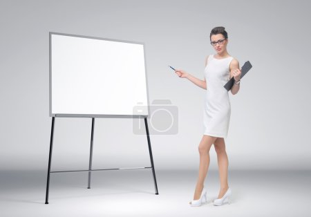 Business woman explain at the board