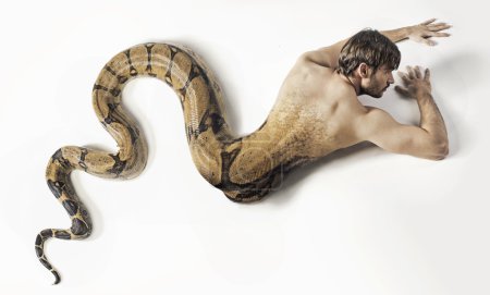 Art photo presneting the snake man