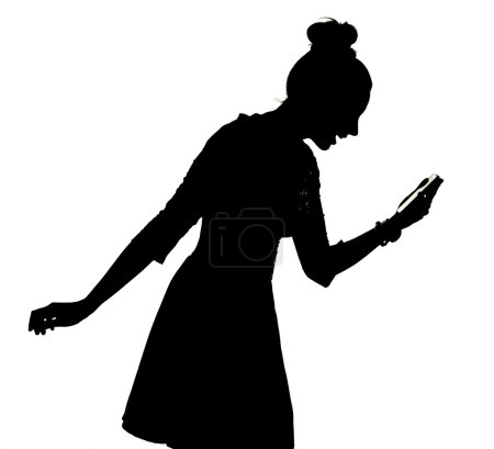 Happy woman using the smartphone