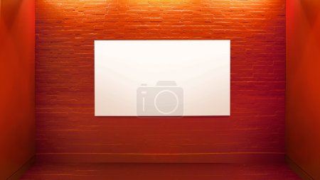 Picture presenting white board in art gallery