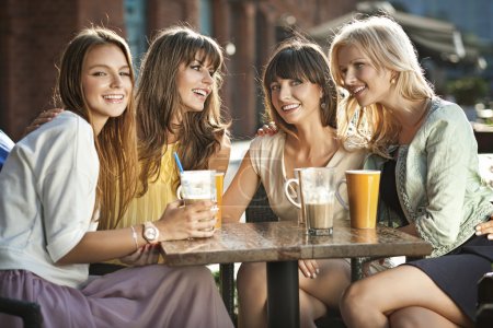 A group of women in the coffee shop