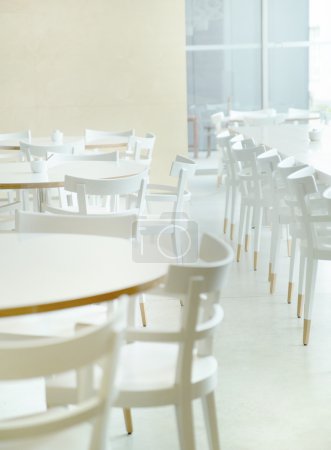 White and bright restaurant's interior
