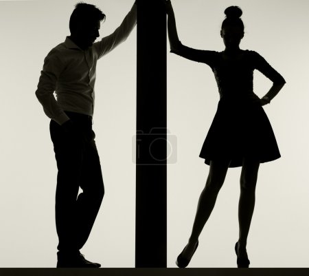 Couple leaning against the thin board