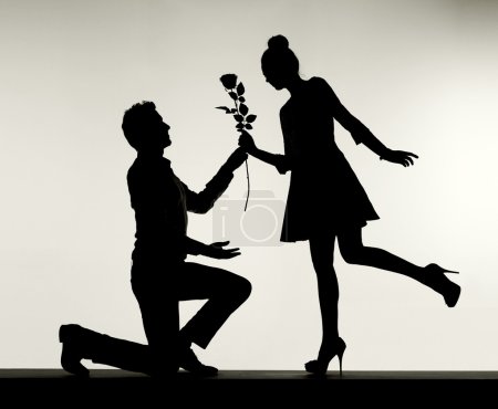 Romantic scene of the proposal
