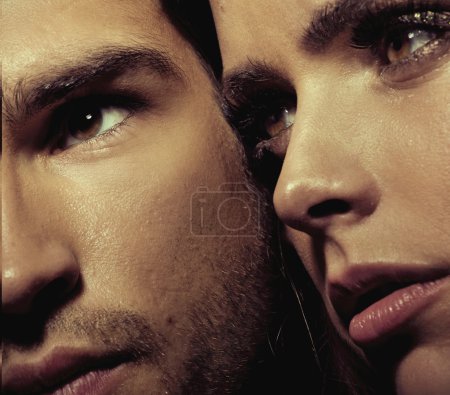 Close up portrait of young couple