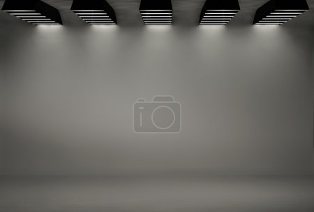 Studio background with five softboxes