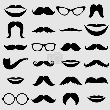 Mustaches and other Accessories Vector Set
