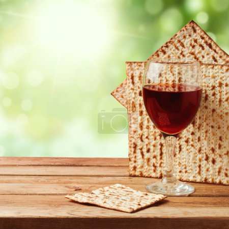 Matzo and wine for Jewish Passover
