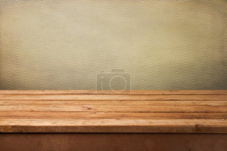 Vintage background with empty wooden table