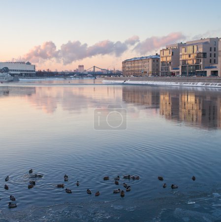 View at Moskva River, Moscow, winter.