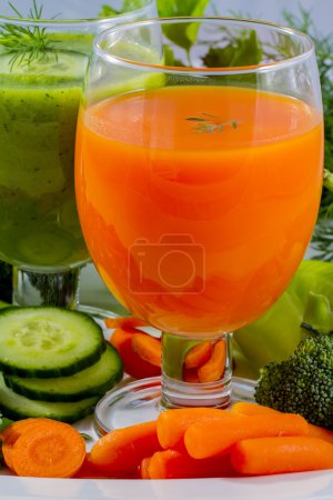 Healthy diet, fresh vegetable juices