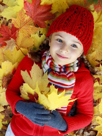Autumn - lovely girl enjoying autumn