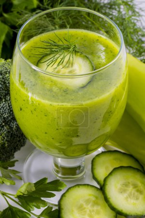 Healthy diet, fresh vegetable juice, cucumber juice