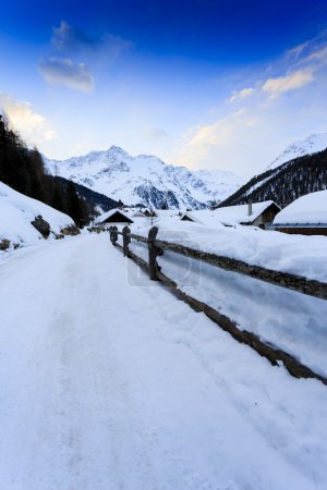 Winter vacations - winter scenery in the Alpine village