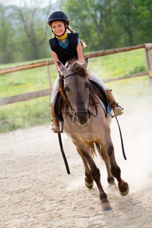 Horse riding, equestrian girl