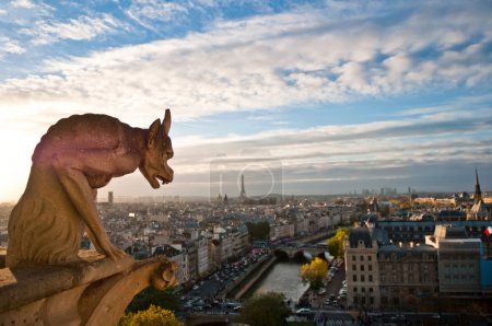 Notre Dame: Gargoyle overlooking Paris