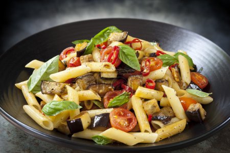 Eggplant Chilli and Tomato Pasta