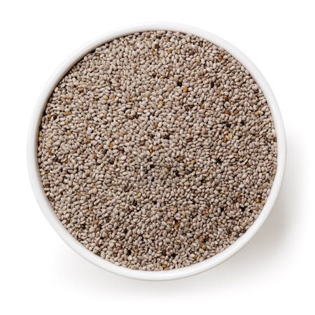 Chia Seeds in Bowl Isolated