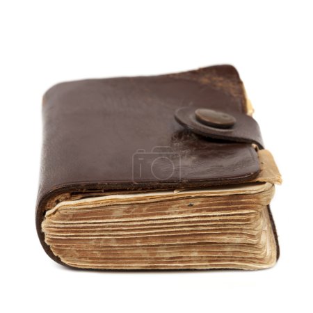 Old Leatherbound Book Isolated on White