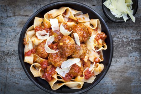 Meatballs with Pappardelle Pasta