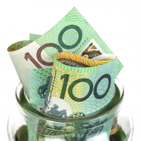 Australian Money in Jar