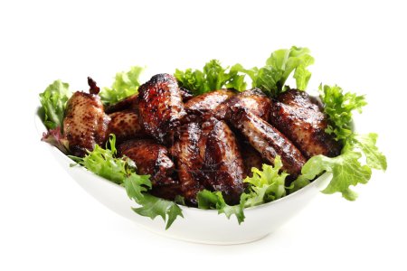 Chicken Wings in Bowl Isolated