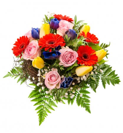 fresh colorful spring flowers bouquet