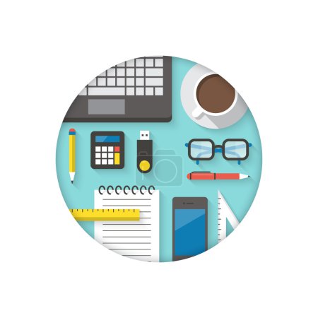 Icon of office desktop or workplace