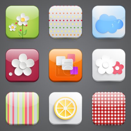 Mobile devices apps icons set