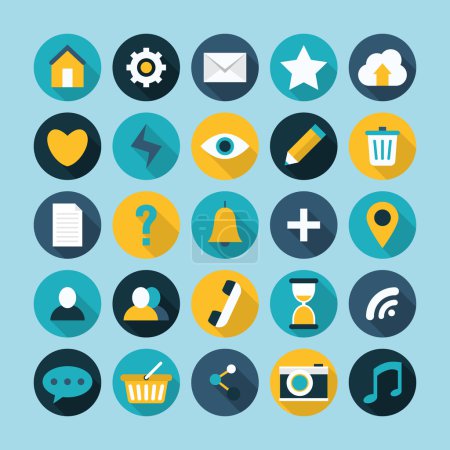 Flat modern icons vector collection
