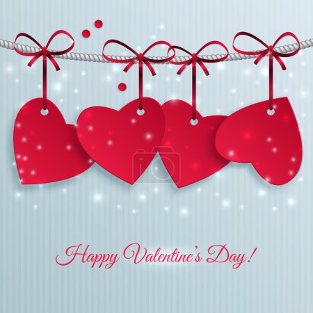 Valentine's day background with paper hearts