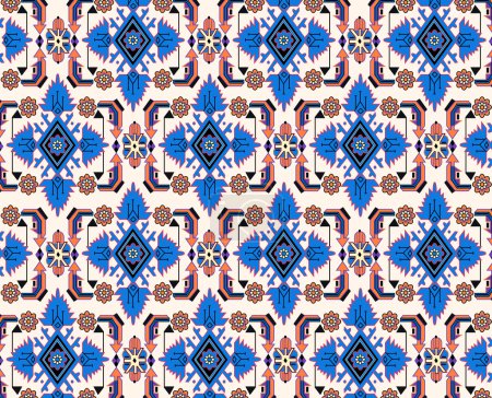 Oriental blue white carpet vector