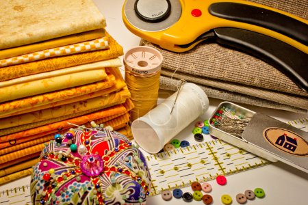 many tools for patchwork in yellow