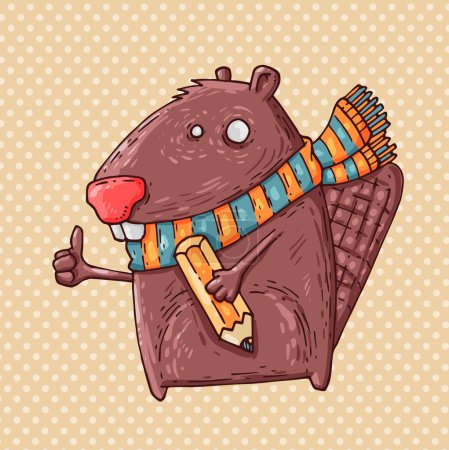 Beaver and pencil