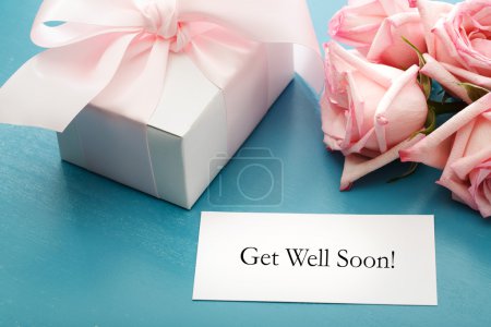 Get Well Soon card with gift
