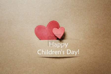 Childrens day message with hearts