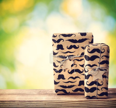 Mustache pattered gift boxes