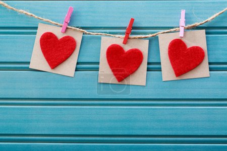 Hearts with clothespins