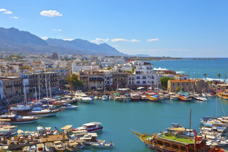 Old harbour in Kyrenia, Cyprus.