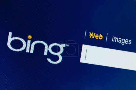 Bing search box on computer screen close-up
