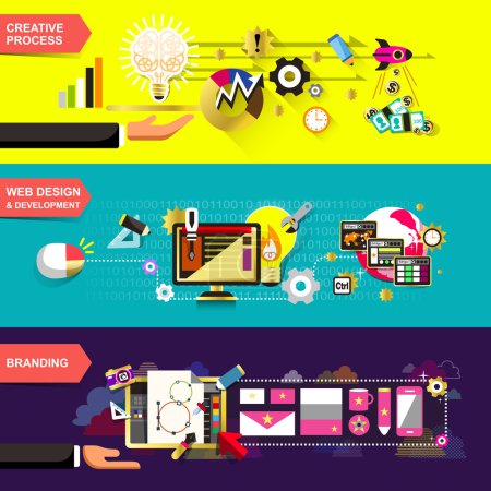 flat design concepts for creative process