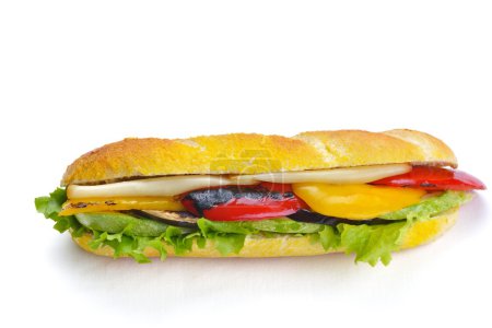 Sandwich with grilled vegetables and cheese