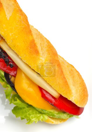 Sandwich with grilled vegetables and cheese