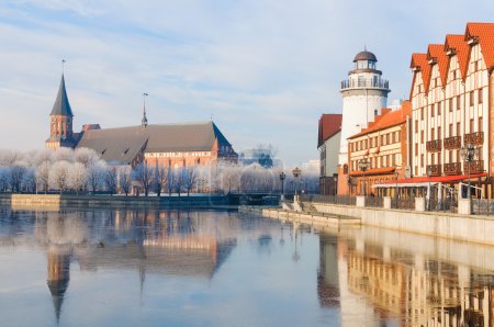 Fishing Village and Kant Cathedral. Kaliningrad. Russia