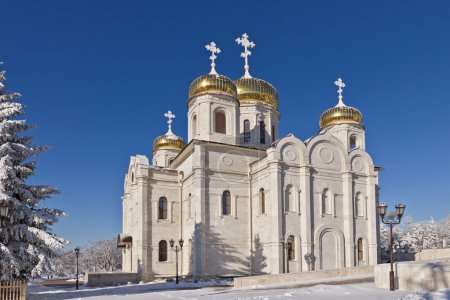 Orthodox temple with golden domes 
